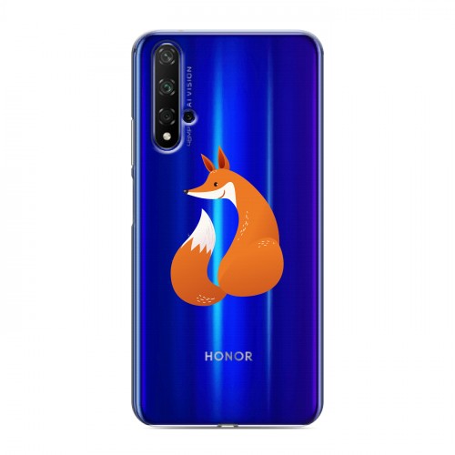 Полупрозрачный дизайнерский пластиковый чехол для Huawei Honor 20 Прозрачные лисы