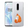 Полупрозрачный дизайнерский силиконовый чехол для OnePlus 8 Прозрачные лисы