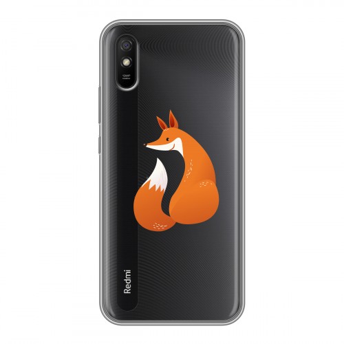 Полупрозрачный дизайнерский силиконовый чехол для Xiaomi RedMi 9A Прозрачные лисы