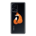 Полупрозрачный дизайнерский пластиковый чехол для XIaomi Poco F5 Прозрачные лисы