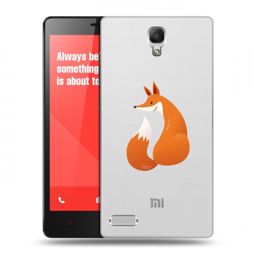 Полупрозрачный дизайнерский пластиковый чехол для Xiaomi RedMi Note Прозрачные лисы