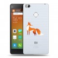 Полупрозрачный дизайнерский пластиковый чехол для Xiaomi Mi4S Прозрачные лисы