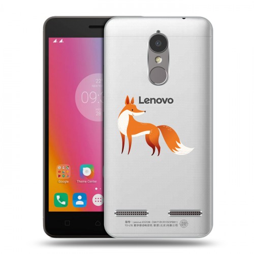 Полупрозрачный дизайнерский силиконовый чехол для Lenovo K6 Прозрачные лисы