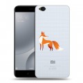 Полупрозрачный дизайнерский пластиковый чехол для Xiaomi Mi5C Прозрачные лисы