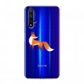 Полупрозрачный дизайнерский пластиковый чехол для Huawei Honor 20 Прозрачные лисы