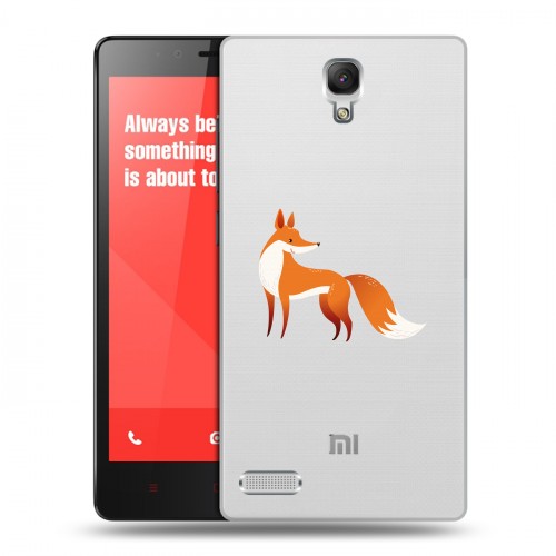 Полупрозрачный дизайнерский пластиковый чехол для Xiaomi RedMi Note Прозрачные лисы