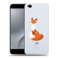 Полупрозрачный дизайнерский пластиковый чехол для Xiaomi Mi5C Прозрачные лисы