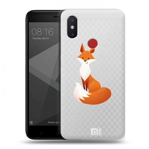 Полупрозрачный дизайнерский пластиковый чехол для Xiaomi Mi8 SE Прозрачные лисы