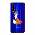 Полупрозрачный дизайнерский пластиковый чехол для Huawei Honor 20 Прозрачные лисы