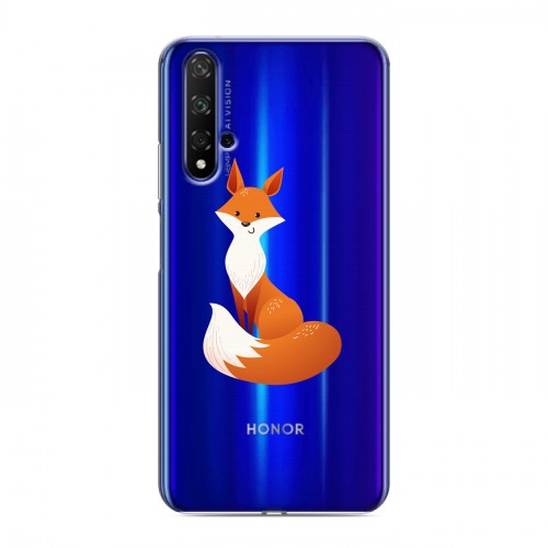 Полупрозрачный дизайнерский пластиковый чехол для Huawei Honor 20 Прозрачные лисы