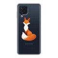 Полупрозрачный дизайнерский пластиковый чехол для Samsung Galaxy A22 Прозрачные лисы