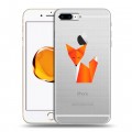 Полупрозрачный дизайнерский силиконовый чехол для Iphone 7 Plus / 8 Plus Прозрачные лисы