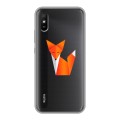 Полупрозрачный дизайнерский силиконовый с усиленными углами чехол для Xiaomi RedMi 9A Прозрачные лисы