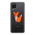 Полупрозрачный дизайнерский пластиковый чехол для Samsung Galaxy A12 Прозрачные лисы