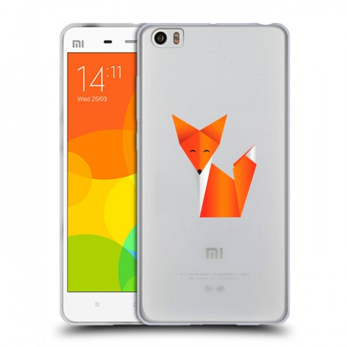 Полупрозрачный дизайнерский силиконовый чехол для Xiaomi Mi Note Прозрачные лисы