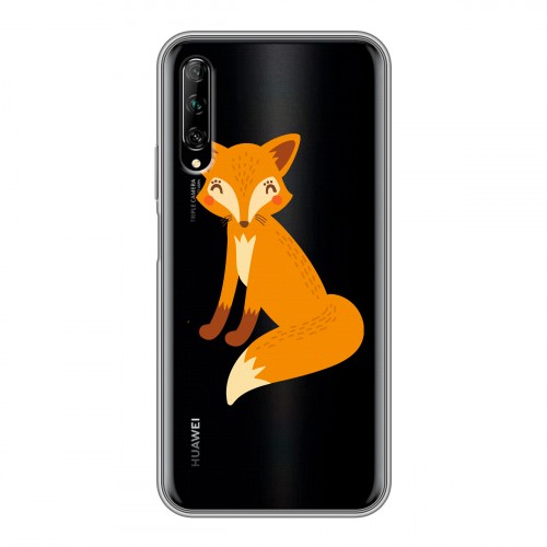 Полупрозрачный дизайнерский силиконовый чехол для Huawei Y9s Прозрачные лисы