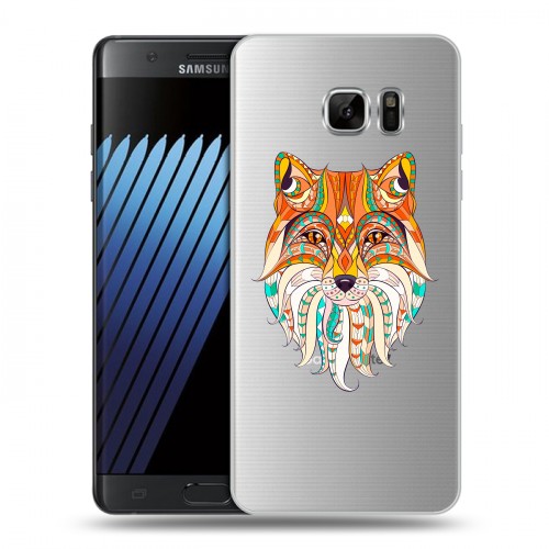 Полупрозрачный дизайнерский пластиковый чехол для Samsung Galaxy Note 7 Животный арт 4