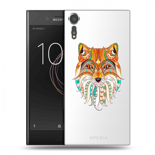 Полупрозрачный дизайнерский пластиковый чехол для Sony Xperia XZs Животный арт 4