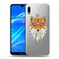 Полупрозрачный дизайнерский пластиковый чехол для Huawei Y6 (2019) Животный арт 4