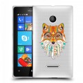 Полупрозрачный дизайнерский пластиковый чехол для Microsoft Lumia 435 Животный арт 4