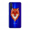 Полупрозрачный дизайнерский пластиковый чехол для Huawei Honor 20 Прозрачные лисы