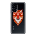 Полупрозрачный дизайнерский пластиковый чехол для XIaomi Poco F5 Прозрачные лисы