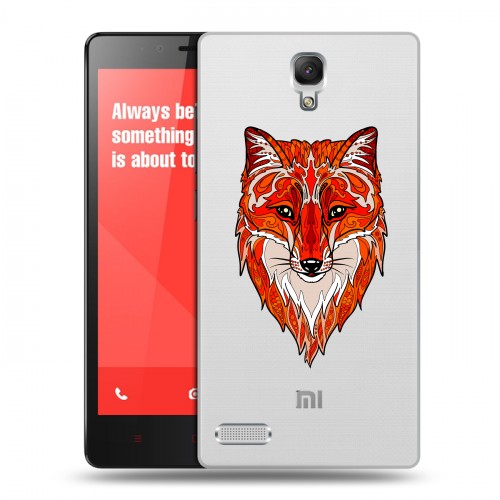 Полупрозрачный дизайнерский силиконовый чехол для Xiaomi RedMi Note Прозрачные лисы