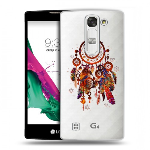 Полупрозрачный дизайнерский пластиковый чехол для LG G4c Прозрачные ловцы снов