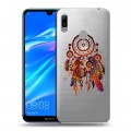 Полупрозрачный дизайнерский пластиковый чехол для Huawei Y6 (2019) Прозрачные ловцы снов