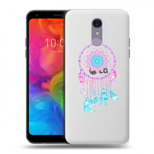 Полупрозрачный дизайнерский пластиковый чехол для LG Q7 Прозрачные ловцы снов