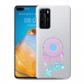 Полупрозрачный дизайнерский пластиковый чехол для Huawei P40 Прозрачные ловцы снов