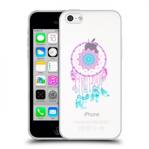 Полупрозрачный дизайнерский пластиковый чехол для Iphone 5c Прозрачные ловцы снов