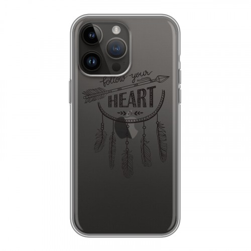 Полупрозрачный дизайнерский пластиковый чехол для Iphone 14 Pro Max Прозрачные ловцы снов