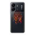 Полупрозрачный дизайнерский пластиковый чехол для Xiaomi Poco C65 Прозрачные ловцы снов