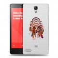 Полупрозрачный дизайнерский пластиковый чехол для Xiaomi RedMi Note Прозрачные ловцы снов