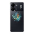 Полупрозрачный дизайнерский пластиковый чехол для Xiaomi Poco C65 Прозрачные ловцы снов