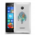 Полупрозрачный дизайнерский пластиковый чехол для Microsoft Lumia 435 Прозрачные ловцы снов