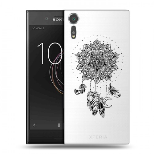 Полупрозрачный дизайнерский пластиковый чехол для Sony Xperia XZs Прозрачные ловцы снов