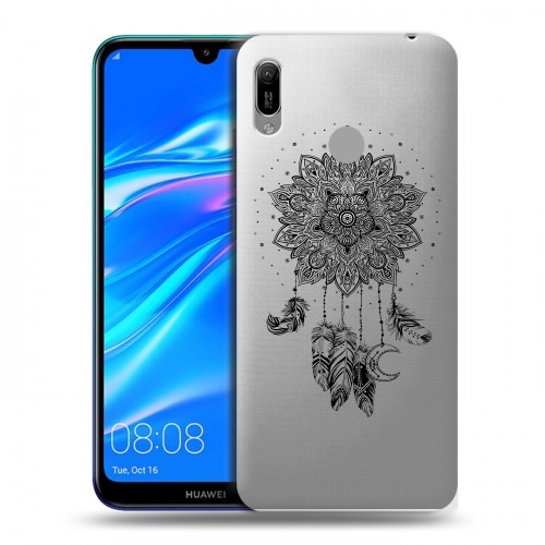 Полупрозрачный дизайнерский пластиковый чехол для Huawei Y6 (2019) Прозрачные ловцы снов