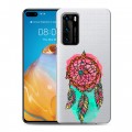 Полупрозрачный дизайнерский пластиковый чехол для Huawei P40 Прозрачные ловцы снов