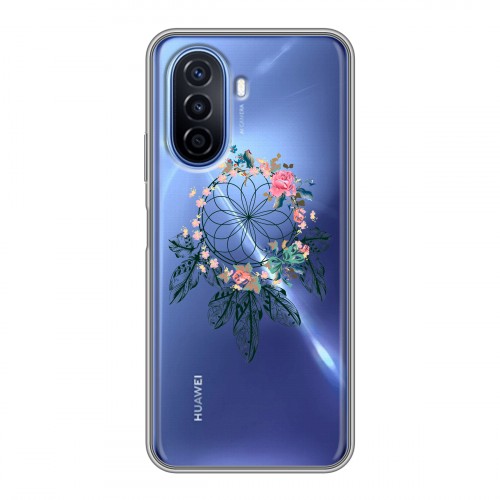 Полупрозрачный дизайнерский пластиковый чехол для Huawei Nova Y70 Прозрачные ловцы снов