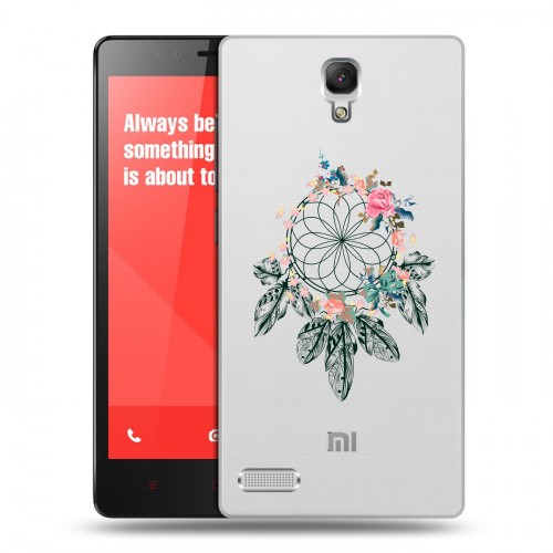 Полупрозрачный дизайнерский силиконовый чехол для Xiaomi RedMi Note Прозрачные ловцы снов