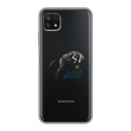 Полупрозрачный дизайнерский силиконовый с усиленными углами чехол для Samsung Galaxy A22s 5G Прозрачные дикий запад