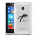 Полупрозрачный дизайнерский пластиковый чехол для Microsoft Lumia 435 Прозрачные дикий запад