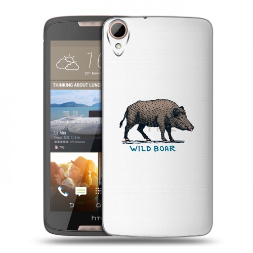 Полупрозрачный дизайнерский пластиковый чехол для HTC Desire 828 Прозрачные дикий запад