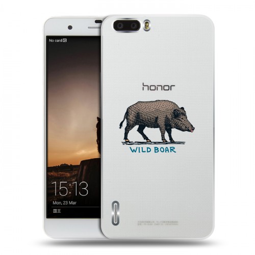 Полупрозрачный дизайнерский силиконовый чехол для Huawei Honor 6 Plus Прозрачные дикий запад