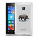 Полупрозрачный дизайнерский пластиковый чехол для Microsoft Lumia 435 Прозрачные дикий запад