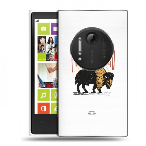 Полупрозрачный дизайнерский пластиковый чехол для Nokia Lumia 1020 Прозрачные дикий запад