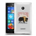 Полупрозрачный дизайнерский пластиковый чехол для Microsoft Lumia 435 Прозрачные дикий запад