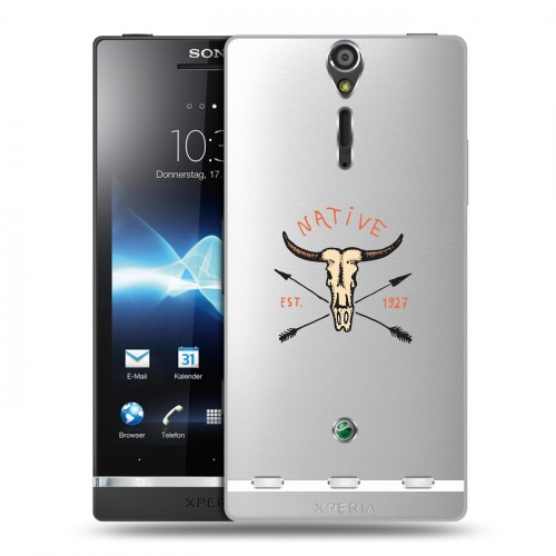 Полупрозрачный дизайнерский пластиковый чехол для Sony Xperia S Прозрачные дикий запад